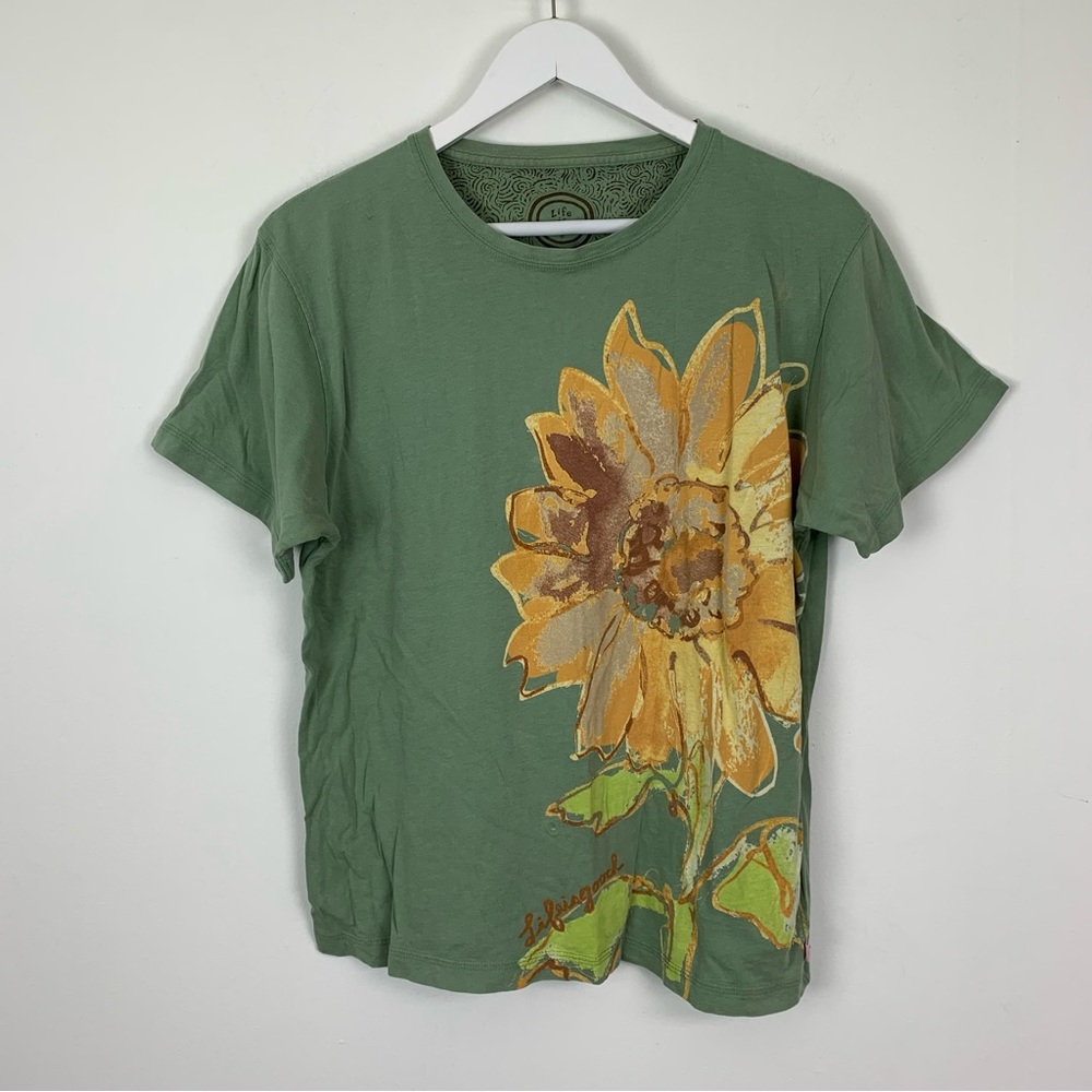 Life Is Good T Shirt Top Sunflower Large
